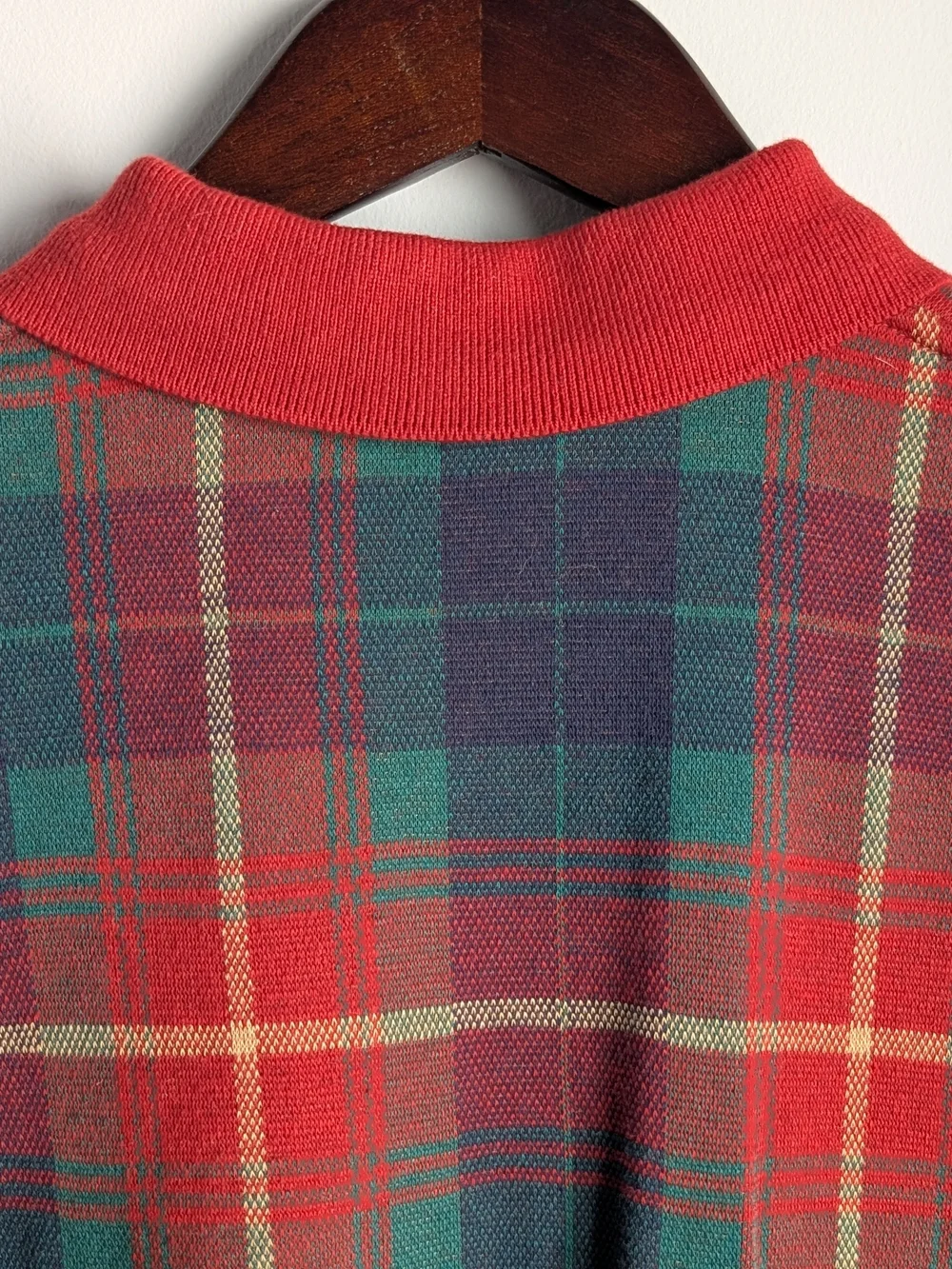 VTG Polo Ralph Lauren Men's Polo Sz Large Red Tartan Plaid Made In The USA 90's